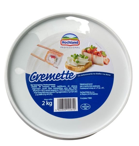 Крем-сир Хохланд Креметта Hohland Cremette Professional 65% 2 kg 908570239 фото